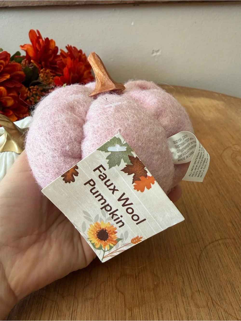 Decorative Pumpkins - White & Pink Set